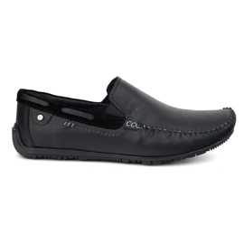 KOMODO Mocasadores de cuero para hombres 920/k/r negro