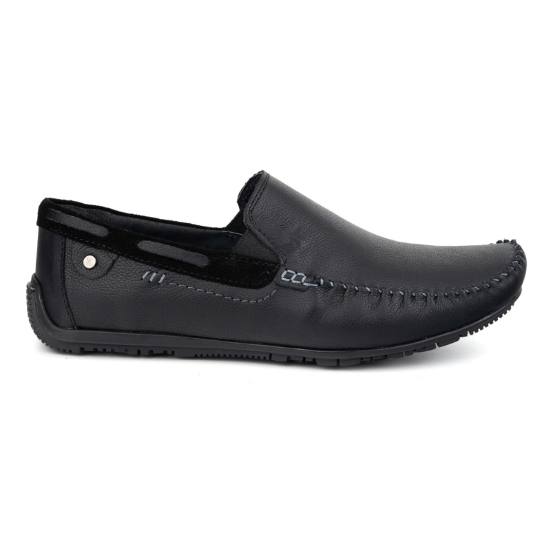 KOMODO Mocasadores de cuero para hombres 920/k/r negro