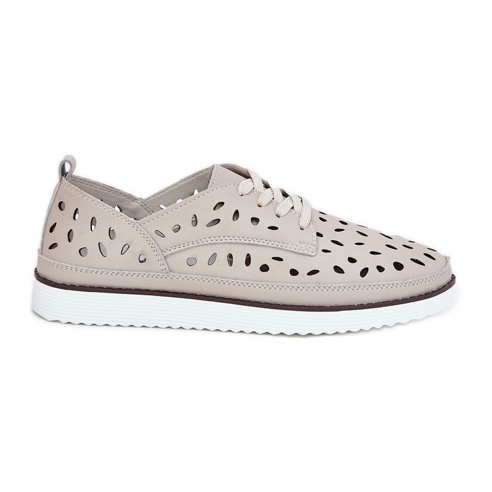 S.Barski Zapatos de cuero para mujeres S. Barski LR51-610 Beige
