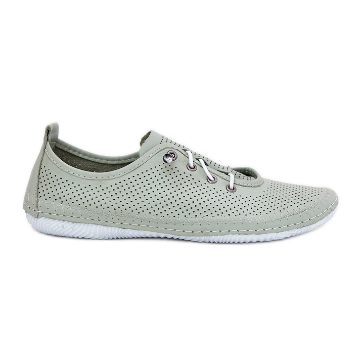 Zapatos de mujer hechos de Artiker de cuero natural 54C0833 Verde claro