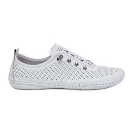 Zapatos de mujer hechos de Artiker de cuero natural 54C0831 White blanco