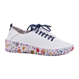 Zapatos de cuero en la plataforma Artiker 52C1713 de estampado blanco