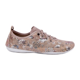 ARTIKER Zapatos de mujer hechos de arte estampado de cuero natural 56C2689 beige
