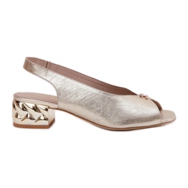 Sandalias de mujer de cuero Chebello 4724 Zlotys dorado