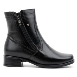 Olivier Botas aislantes de piel para mujer con dos cremalleras 310BB, negro