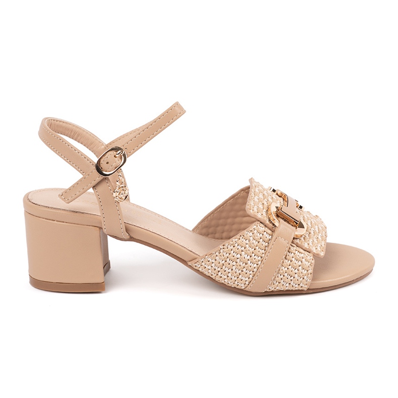 Goodin Sandalias de mujeres beige en el poste mediano Goodin Sandalias de mujeres beige en el poste mediano