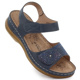 Sandalias femeninas para velcro Evento 8988 azul