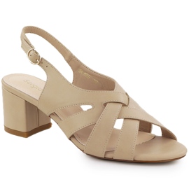 Tacones altos de mujeres Sergio Leone SK889 Sandalias beige