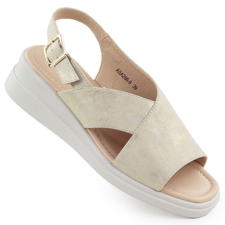 Sandalias de mujeres en cuñas doradas jezzi asa266-9 dorado