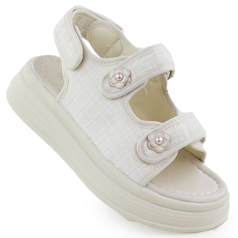 Sandalias para mujeres en la plataforma Potocki Py16337 beige Sandalias para mujeres en la plataforma Potocki Py16337 beige