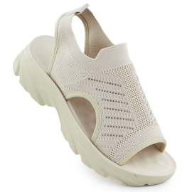 Sandalias de mujeres construidas -En beige Potocki TO90302
