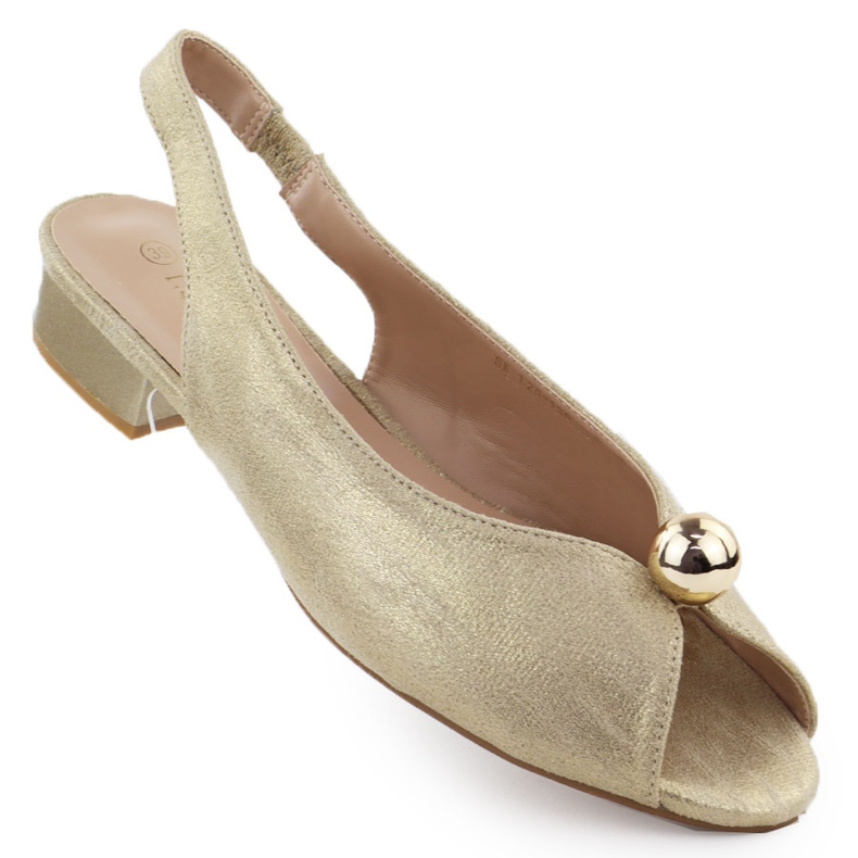 Sandalias de baja tacón para mujeres Dorado T.Sokolski 136