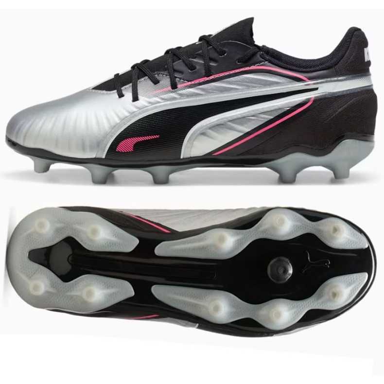 Puma King Match FG/AG 108320-02 Zapatos de fútbol plata