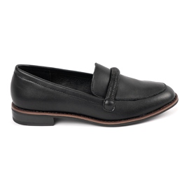 Mocasines negros con inserto de cuero Sergio Leone