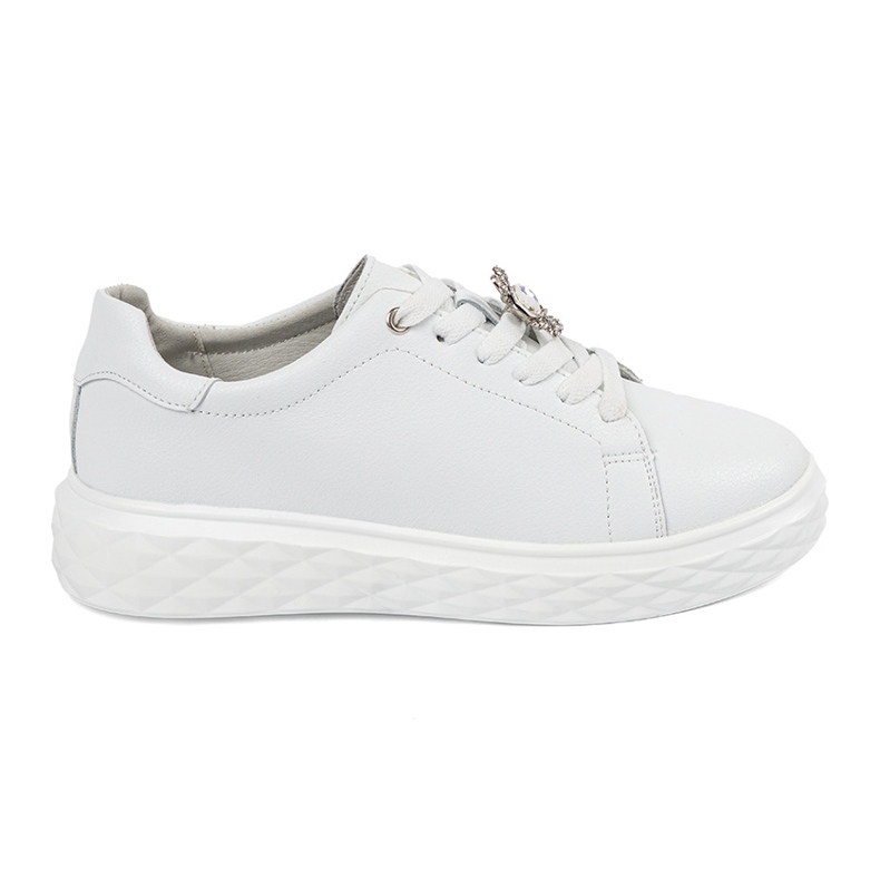 Zapatillas blancas con alfileres de cuero Sergio Leone blanco Zapatillas blancas con alfileres de cuero Sergio Leone blanco