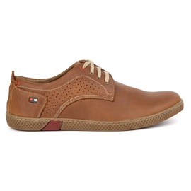 Olivier Zapatos de cuero para hombres casuales 302gt camello marrón