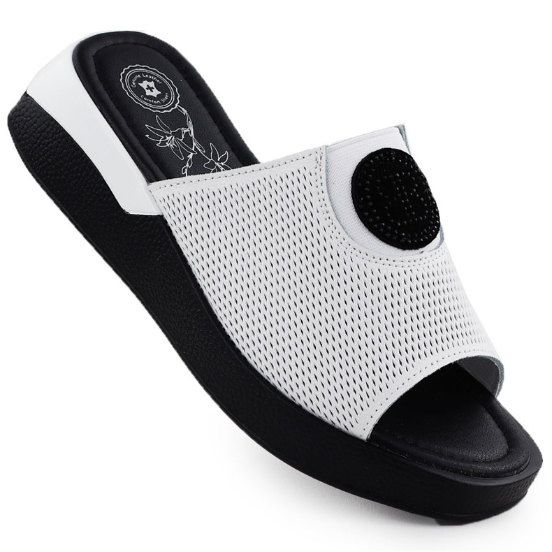 Flip de cuero para mujeres Flip cómodos Jezzi White 8479 blanco Flip de cuero para mujeres Flip cómodos Jezzi White 8479 blanco