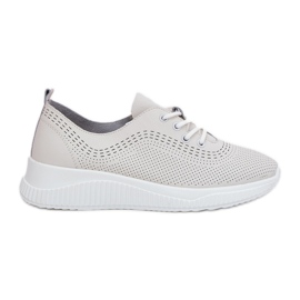 Vinceza 41472 zapatos deportivos de cuero para mujeres blanco