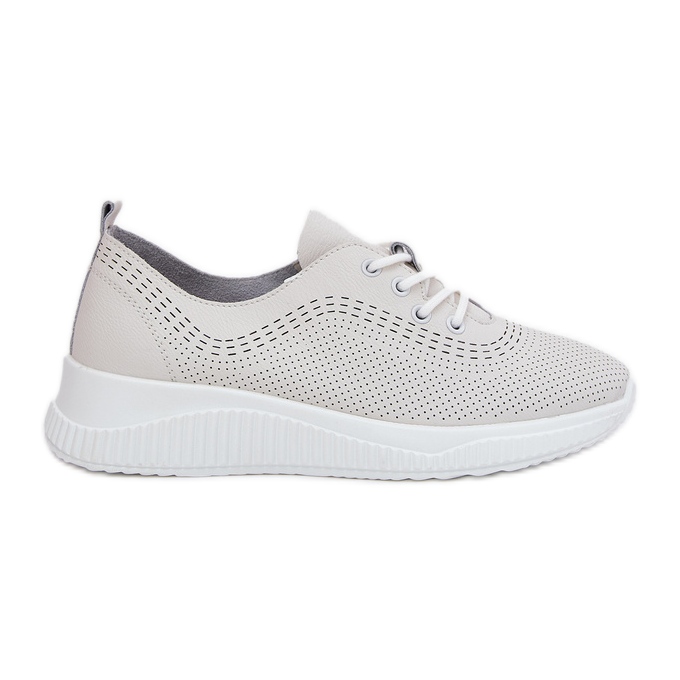 Vinceza 41472 zapatos deportivos de cuero para mujeres blanco