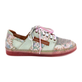 Zapatos de cuero para mujeres maciejka 06791-09 verde claro