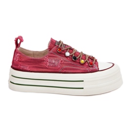 Zapatillas de deporte femeninas en la plataforma GOE RR2N4104 rojo