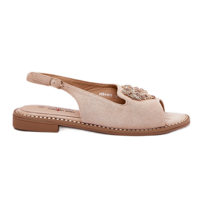 S.Barski Sandalias para mujeres con corazón decorativo S. Barski KV27-018 Beige