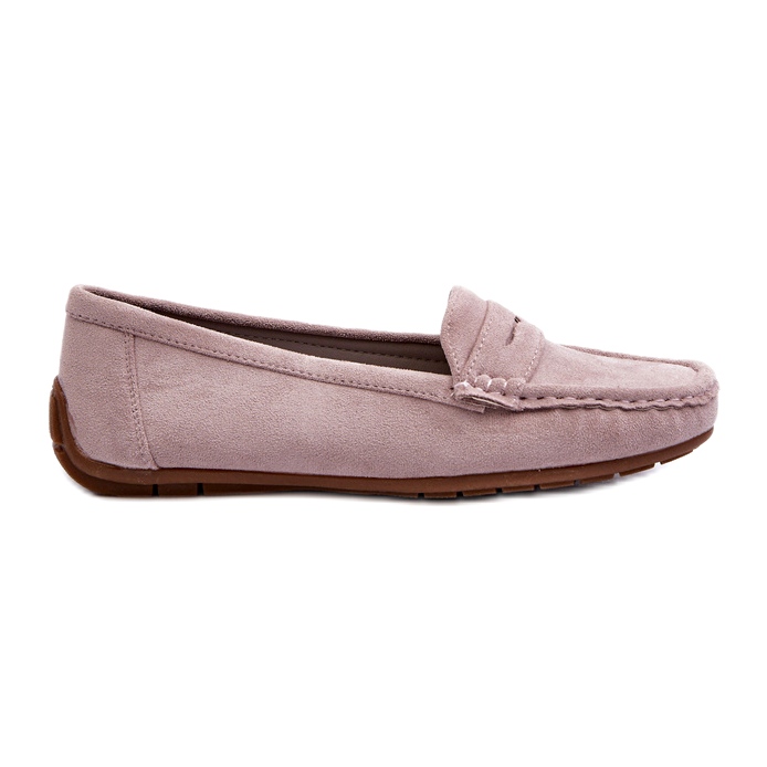 Confly Mocasines lilas grises de gamuza para mujeres