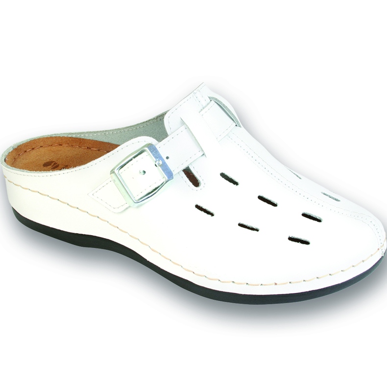 Dra. Befado Slippers de cuero para mujeres PU 179D009 White blanco