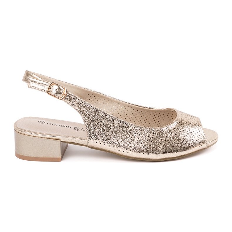 Goodin Sandalias de baja tacón dorado