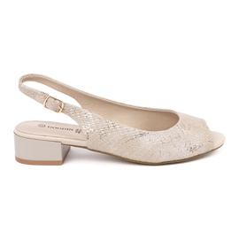 Goodin Sandalias beige tacón bajo