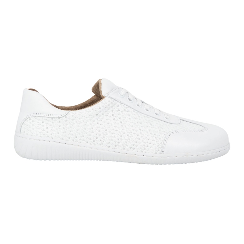 Olivier Zapatos para hombres de cuero descalzo modelo minimalista 0742WK Pressed White blanco