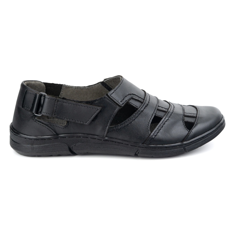 Olivier Zapatos de cuero para hombres 54 kz de luz negra aireada para el verano negro