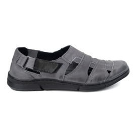 Olivier Zapatos de cuero para hombres 54 kz gris claro aireado para el verano