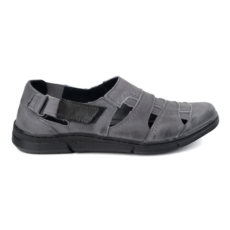 Olivier Zapatos de cuero para hombres 54 kz gris claro aireado para el verano