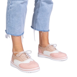 Zapatos rosa clásico de oxford