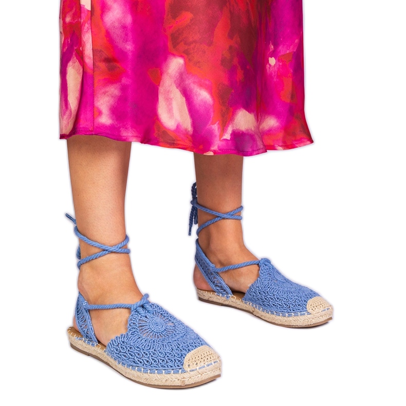 Sandalias de alpargeles de altura plana azul