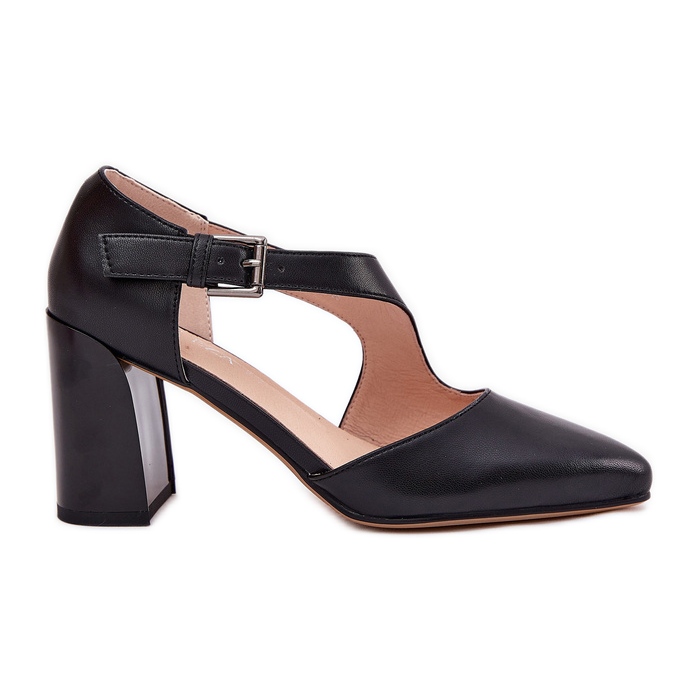 Bombas de cuero en el pilar con Vinceza 91133 Clamp negra negro