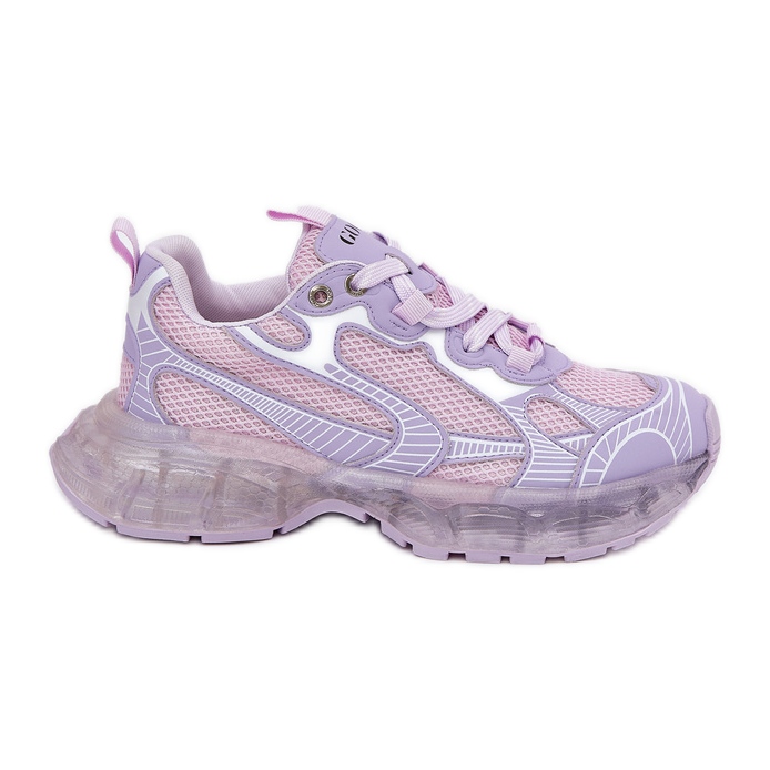 Zapatillas de deporte de cuero para mujeres Goe RR2N4081 Purple violeta