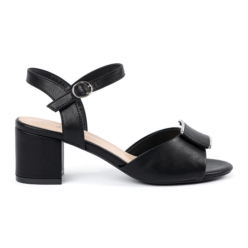 Sergio Leone Sandalias en el pilar de las mujeres con un tacón al aire libre negro Sergio Leone Sandalias en el pilar de las mujeres con un tacón al aire libre negro