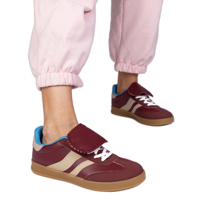 Zapatillas burdeas de deporte deportivo femenino rojo Zapatillas burdeas de deporte deportivo femenino rojo