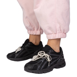 Zapatillas negras con decoraciones desmontables negro Zapatillas negras con decoraciones desmontables negro