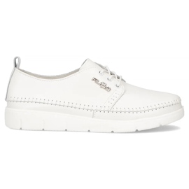 Filippo DP6747/25 Wh de zapatillas de cuero blanco