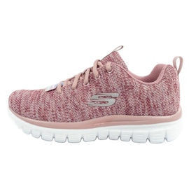 Zapatos skechers elegante fortuna torcida 12614/mve rosa