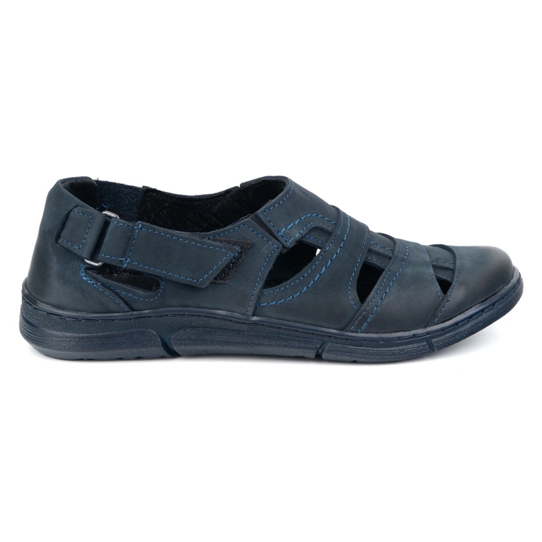 Olivier Zapatos de cuero para hombres 54kz azul marino ligero para el verano