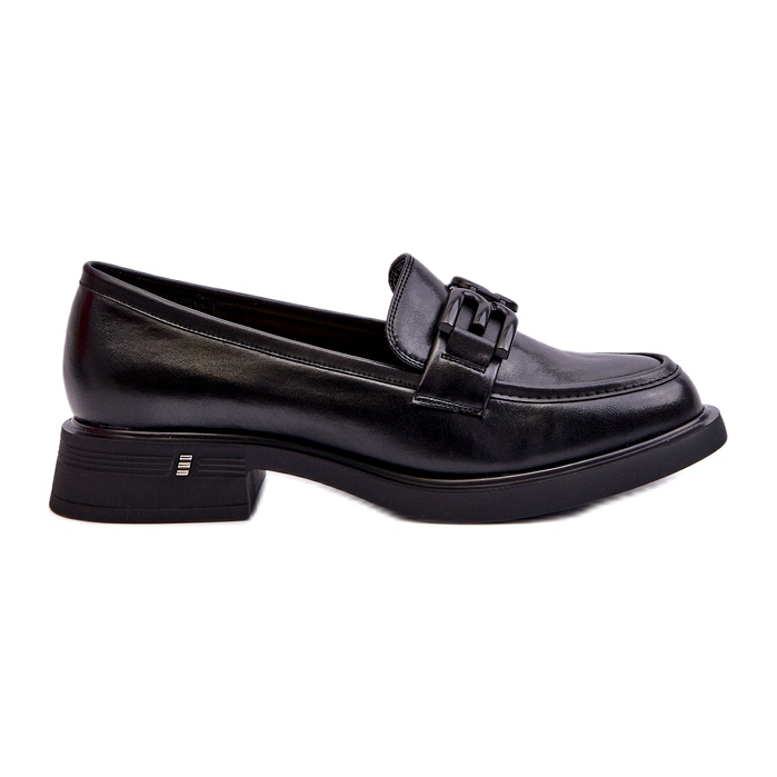 Vinceza Mocasines de cuero para mujeres con decoración negra negro
