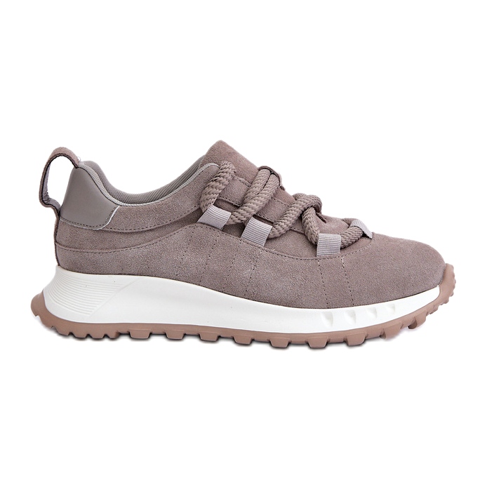 Zapatillas Mujer Ante Con Cordones Gruesos Artiker 54C1465 Gris