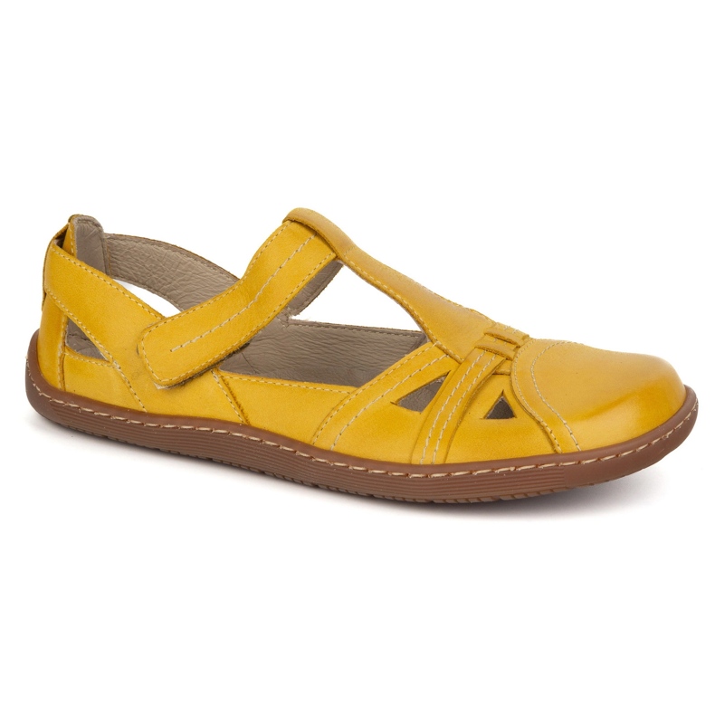 Zapatos Barefoot de mujer Ultralekkie Olivier 1285 Velcro amarillo