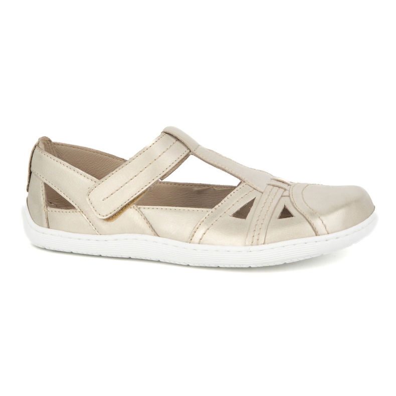 Zapatos descalzos para mujeres Ultralekkie Olivier 1285 Velcro en forma de medio dorado