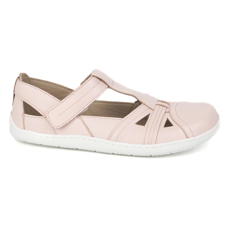 Zapatos descalzos para mujeres Ultralekkie Half -Lane Olivier 1285 Polvo Velcro Pink rosado