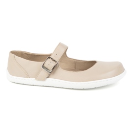Ballerinas Women Ballerinas Olivier 1286 - Zapatos de cuero con una hebilla para las estilizaciones cotidianas y elegantes beige
